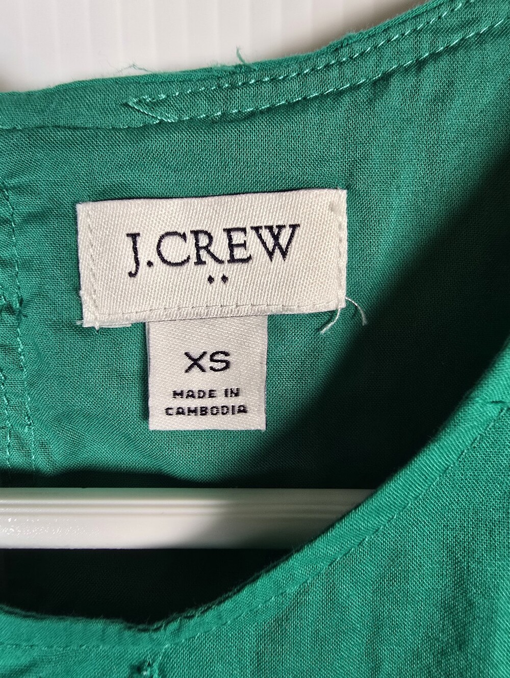J. Crew Women's Sleeveless Lined Eyelet Shell Tank Top Emerald Green Size XS - Picture 7 of 11